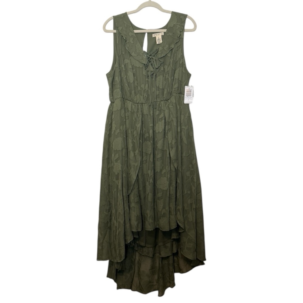 Torrid Olive High Low Dress FESTI sz 2 - Picture 4 of 9